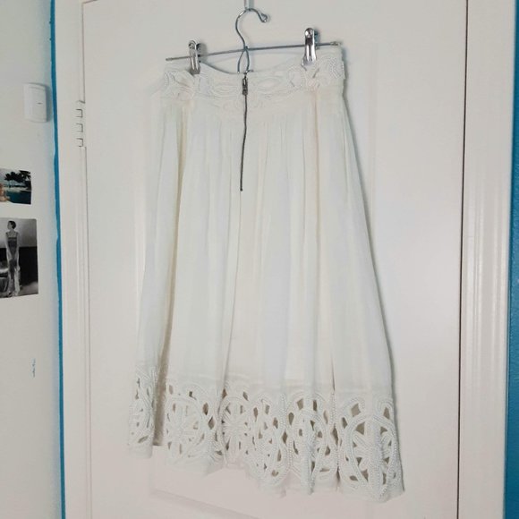 Alice + Olivia Embroidered Pearl Midi Skirt - Picture 4 of 7